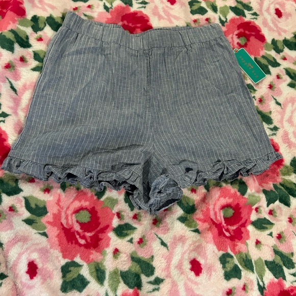 NWT Girls XL Copper Key Ruffled Stripe Shorts - Picture 2 of 7